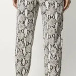 ALC Frank A.L.C. Pants Womens 0 Black White Snake Print Elijah Stretch Tapered Ankle‎ Photo 0