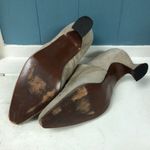 Unlisted Vtg  Spatter Me tan taupe suede heels women’s size‎ 7.5 Photo 6