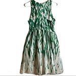 Milly  Isadora Green And White Print Dress Size 6 Photo 2