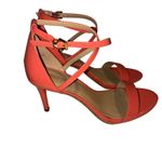 Michael Kors Simone Womens 6.5M Coral Patent Leather Ankle Strap Stiletto Party Photo 4