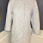 Marella jewel neckline jacket w embossed detailing Gray Size 6 Photo 0