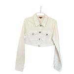 STAUD  White Cropped Denim Truckee Jacket Size Medium Photo 1