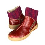 Josef Seibel Maren 22 Red Leather & Wool Ankle Boots With Sherpa Lining Size 6 Photo 6
