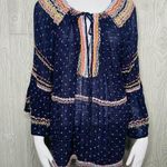 Free People  women’s Talia embroidered blouse shirt  bell shelve flair small Photo 5