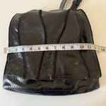 Vintage SHARIF Reptile Embossed Cross Body Shoulder Bag Black Photo 8
