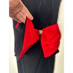 1980s Jitwo’s by Harmon & Co Black Velvet Cocktail Dress w Red Bow XS Photo 4