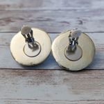 Vintage Clip On Earrings Gold/Silver Tone Rope Design Large Just Under 1 & 5/8" Photo 5