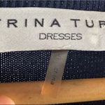 Trina Turk  Lucia Long Sleeve Fit and Flare Sweater‎ Dress in Navy Size Small Photo 4