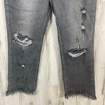 RISEN LOS ANGELES High Rise Distressed Jeans Frayed Hem Waist Dark Grey size 30 Black Photo 2