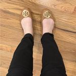 Tory Burch Minnie Ballet Flats- tan with gold logo Photo 6