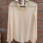 Love 21 Ivory, Cream Long Sleeved Semi-Sheer Blouse Photo 1