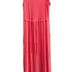 ASOS DESIGN Tall High Neck Ribbed Tie Waist Midi Tank Dress Orange NWT 6 Photo 0