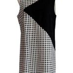 Halogen Dress Black White Checked Crew Neck Sleeveless Business Casual Small NEW Photo 0