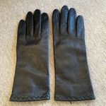None Vintage black leather gloves size large Photo 1