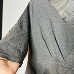 Trina Turk  Women's Grey V-Neckline Short Sleeve Ruched Mini Dress Size 14 Photo 5