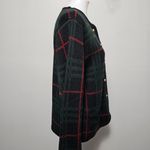 Liz Baker Vintage Black & Red Tartan Plaid Cardigan Size MP Photo 1