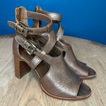 Donald J. Pliner Ronnie Leather Stacked Heel Open Toe Sandals Women’s Size 8.5 Brown Photo 0