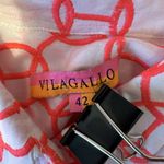 Vilagallo Womens Tired Midi Shirt Dress Size 42 / 8 White Orange Geo Embroidered Photo 7