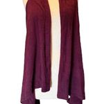 ALAN BILZERIAN Cashmere Open Vest Shawl Knit Cardigan Burgundy Drape US 12 Red Size L Photo 6