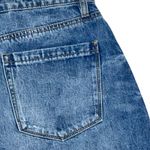BLANK NYC  | Women's Blue Medium Wash Cotton‎ Denim Mini Skirt Size 30 Distressed Photo 3