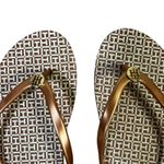 Tommy Hilfiger  Flip Flops Womens Size 9 Brown Monogram Thong Sandals Photo 2