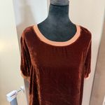 Pete & Greta Johnny Was Keisha Velvet Silk Blend Rust Red Orange Crewneck Top XS Photo 1
