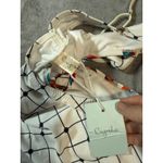 Cupshe NWT Swimsuit One Piece White Feathers Open Middle Size Medium Bohemian Photo 1