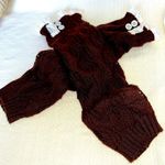 Boot Socks Brown and Cream Cozy Soft & Warm with Ruffle & Button Detail Photo 5