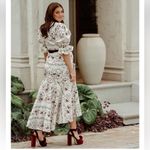 Antonio Melani x Nicola Bathie Emilia Velvet Burgundy Platform Sandals 9M Photo 2