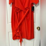 Eloquii Women's Plus Size Cross Front Flutter Sleeve Dress Peppery Vermillion 26 Photo 5