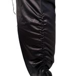 None Satin Drawstring Long Black Maxi Dress Size Large Photo 4