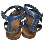 Prada  Women’s Size 37 7 Blue Leather Silver Studded Accents T-Strap Sandals Photo 5