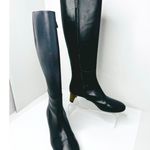 Gucci  Black Calfskin Leather Knee-High Boots w Crystal Embellished Heels EU 36.5 Photo 2
