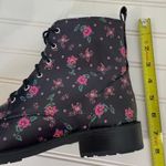 Rebecca Minkoff NWT Black & Pink Ditsy Floral Nappa Gerry Combat Boots Size 9.5 Photo 5