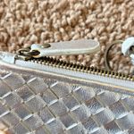 COCHNI Italy Silver Braided Leather Coin Pouch Small Zip Pouch Wristlet Dust Bag Photo 6