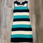 Milly  Women's Multicolor Striped Scoop Neck Knit Sleeveless Sweater Dress Sz Med Photo 6