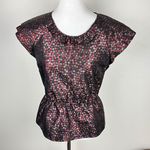 Marc by Marc Jacobs NWT  Silk & Metallic Polka Dot Ruffle Neck Peplum Top 6 Photo 0