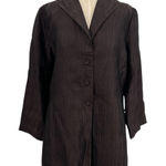 Eileen Fisher Blazer Jacket Silk Jacquard Crinkle Brown Size Medium Photo 0