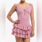Sweet Society Pink Rose Tiered Mini Dress With Shorts Size XS Photo 1