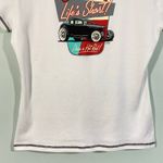 Hanes Vtg Y2K Women's White Old Cars Graphics Short Sleeve Tee Size M Photo 3