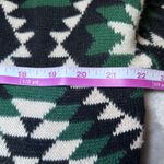 Bear Dance Cardigan Sweater Womens Small Green White Black Patterned Aztec Photo 11