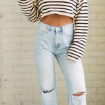 These Three Boutique striped crop sweater Photo 0