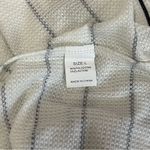 Striped Waffle Knit Henley Loose Fitting Women’s Long Sleeve Top Size L White Size L Photo 5