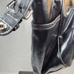 Via Spiga Womens Shoulder Bag Large Black Patent Leather Pockets Lined Hobo Photo 6