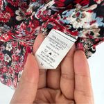 Hayden  Floral Print Crepe Chiffon Ruffle Mock Neck Smocked Long Sleeve‎ Blouse Photo 5