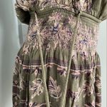Free People  Women's Green Pink
Boho Floral Long Sleeve Mini Dress
Size Medium Photo 4
