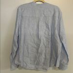 Charlotte Kellogg Palm Beach 100% Linen Blouse Long Sleeve Plus Size 2X Blue Photo 3