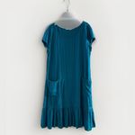 Soft Surroundings  Fleur Short Sleeve Ruffled‎ Hem Midi Dress in Green Pockets M Photo 5