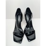 Calvin Klein Sandals Women Size 5.5 Black Patent Leather Square Toe Dress Heels Photo 3