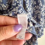 LC Lauren Conrad BLue + White Floral Ruffle Button Front Blouse - Small Photo 4